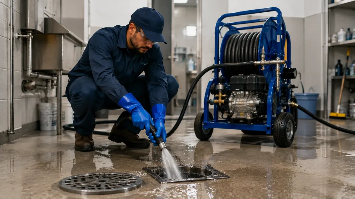 Floor Drain Hydro Jet Cleaning in Verdugo City