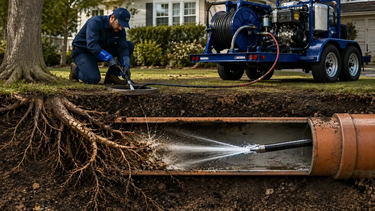 Tree Root Removal with Hydro Jetting in Verdugo City